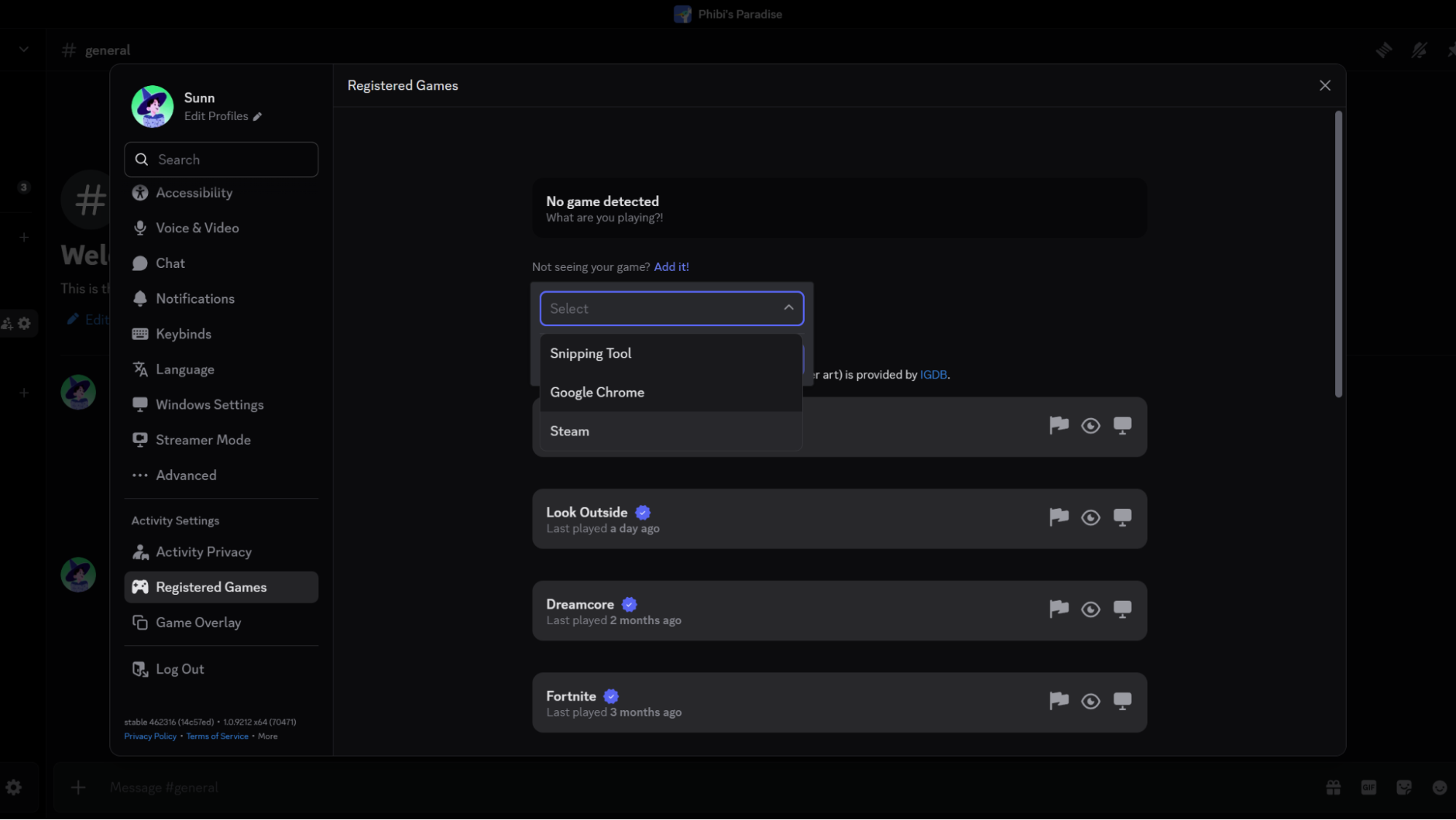Discord activity privacy settings